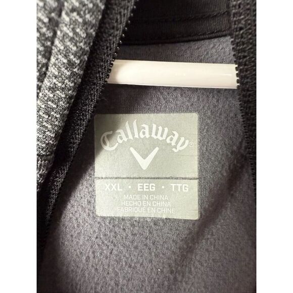 Callaway Golf Sweater Mens 2XL Gray 100% Polyester Long Sleeve 1/4 Zip Pullover - Picture 4 of 8